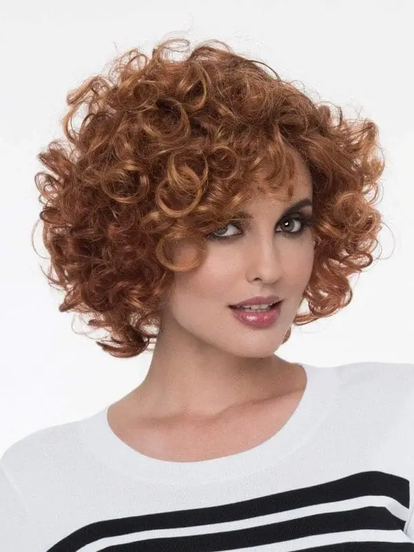 30+ Curly Wigs With Bangs You Can Shop Online (2023 Update) 21 Light Orange Curly Wig With Bangs