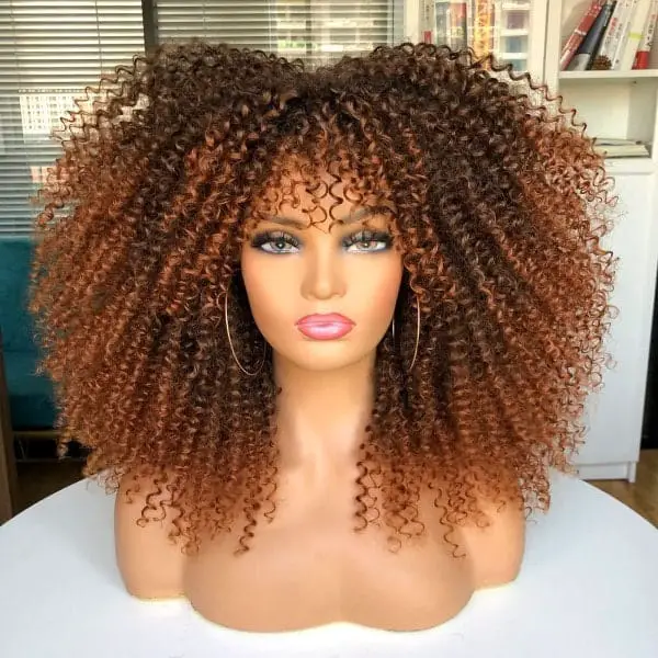 30+ Curly Wigs With Bangs You Can Shop Online (2023 Update) 16 Long Afro Curly Wig With Bangs