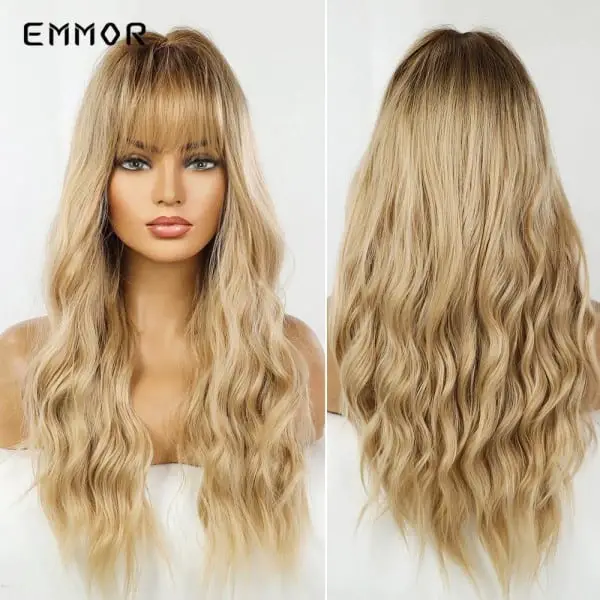 30+ Curly Wigs With Bangs You Can Shop Online (2023 Update) 31 Long Blonde Curly Wig With Bangs