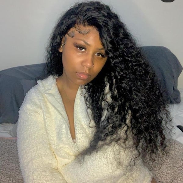 Long Curly Glueless Lace Front Wig