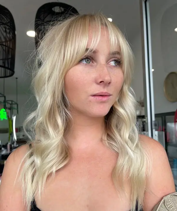 Natural Blonde Wig With Bangs