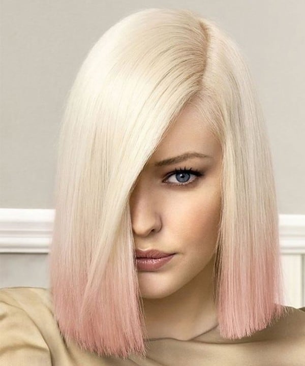 Pink Bob Lace Front Wig Ombre Look
