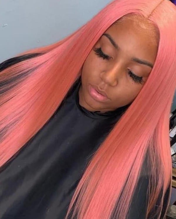 Pink Lace Front Wigs Human Hair