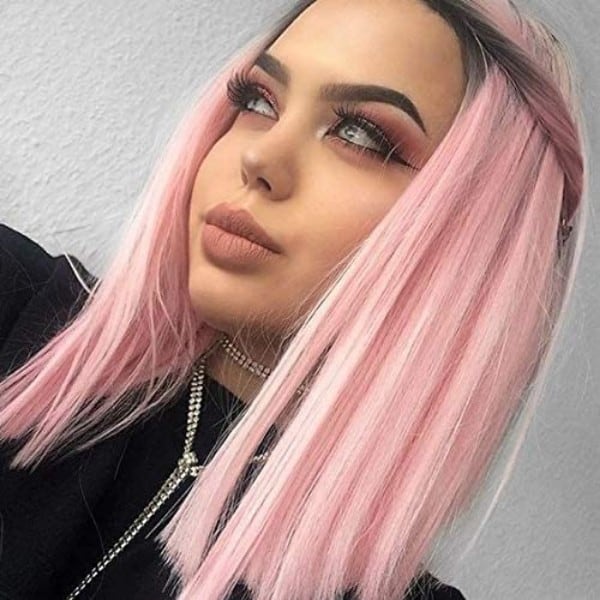 Pink Ombre Synthetic Lace Front Wig