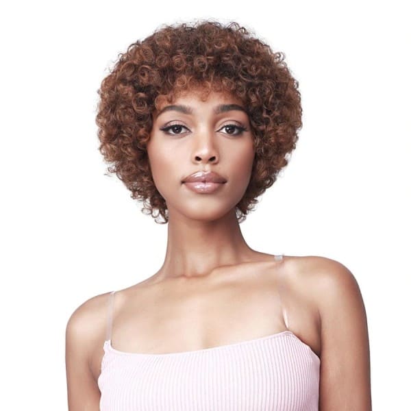 Short Afro Curly Hair Wig With Bangs