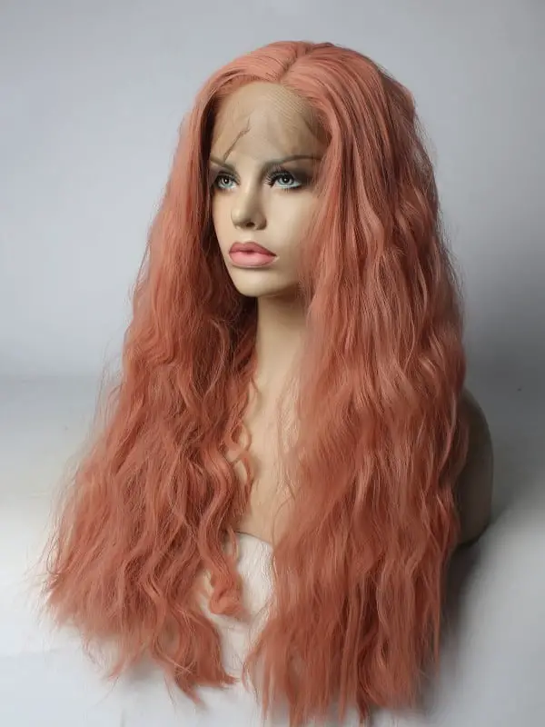 Wavy Pastel Pink Lace Front Wig