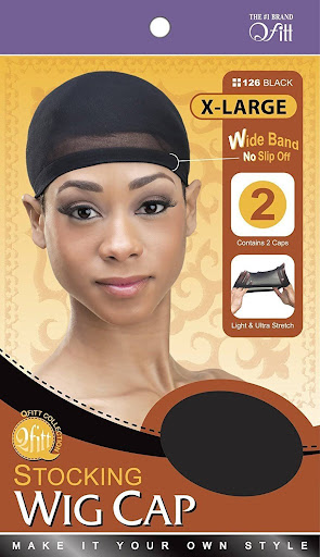 Donna Black Large Band Wig Cap