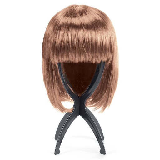 BHD BEAUTY Bald Mannequin Head Brown Female Professional Cosmetology for  Wig Making, Display wigs, eyeglasses, hairs with T pins 22'' 22 Inch (Pack  of 1) Brown