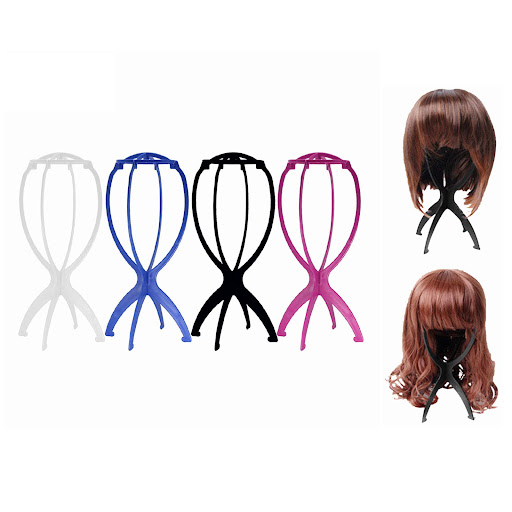 4 Pack Wig Stand Holder Premium 14.2 Black Portable Collapsible Wig Holder  for Multiple Wigs Durable Wig Stands for Women